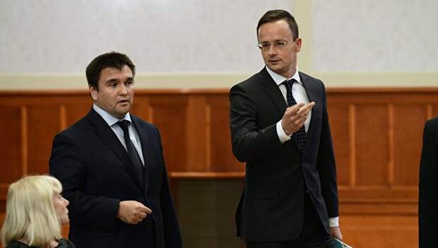 МИД Украины Павел Климкин с венгерским коллегой Петером Сиярто МИД Украины Павел Климкин с венгерским коллегой Петером Сиярто