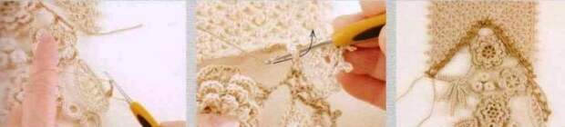 Шарф в в технике ирландского кружева