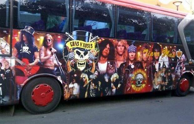 15. Автобус Guns N' Roses гастроли, транспорт