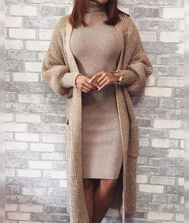 Модный вязаный кардиган