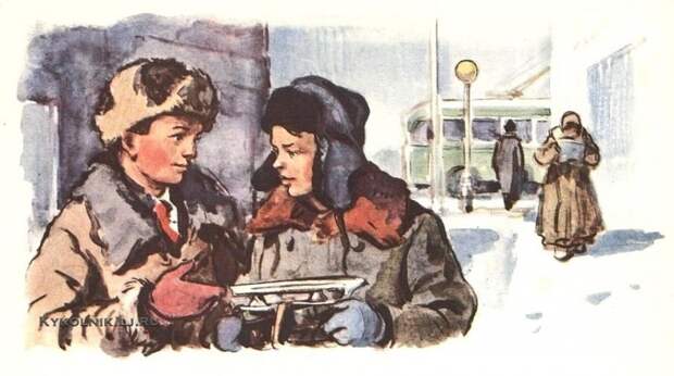 Высоцкий Владимир Петрович (1911-1983) иллюстрация к рассказу В. Осеевой «Простое дело» 1950 Высоцкий Владимир Петрович (1911-1983) иллюстрация к рассказу В. Осеевой «Простое дело» 1950