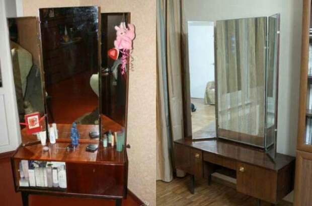 Трюмо с тремя зеркалами. /Фото: fablosa.ru Трюмо с тремя зеркалами. /Фото: fablosa.ru