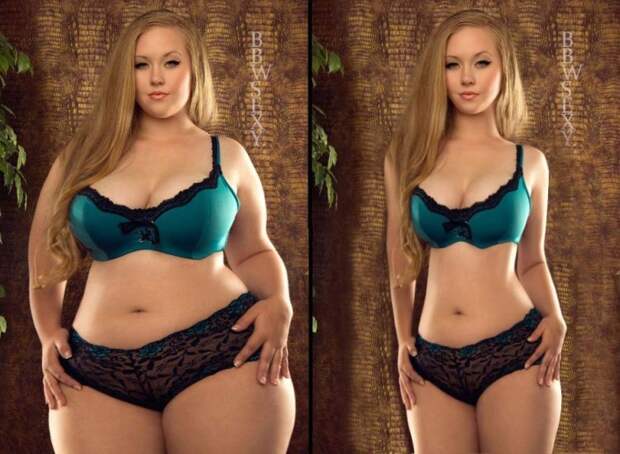 Цифровое похудение. Мастера фотошопа сделали девушек с пышными формами стройными.