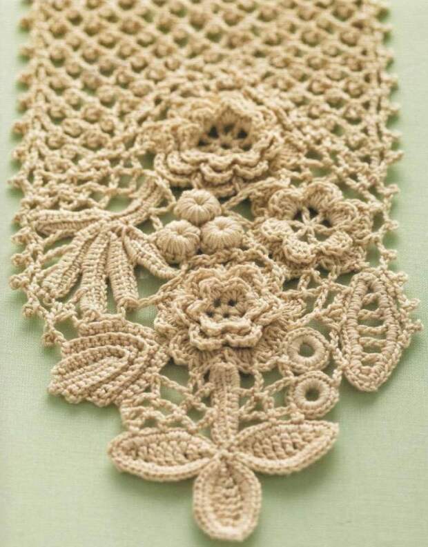 Шарф в в технике ирландского кружева