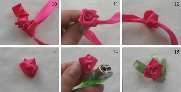 Как сделать маленькую розу из ленты