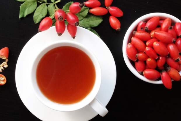 Шиповник ягоды и чай