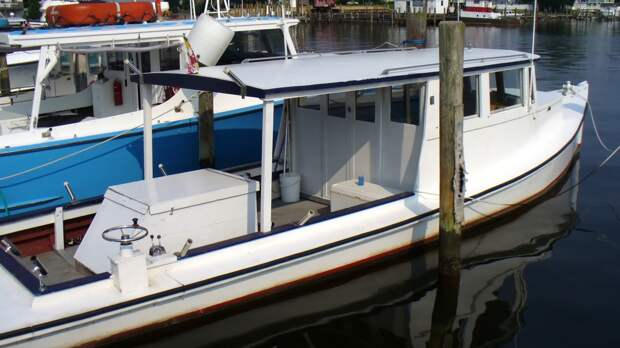 Maryland crab boat docked in a marina