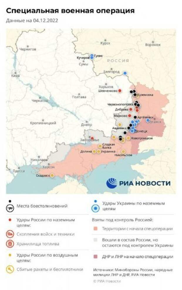 Новая карта боевых действий на Украине 5 декабря 2022. Спецоперация России на Украине день 285-й. Донбасс сегодня: обзор событий, новости 05.12.2022