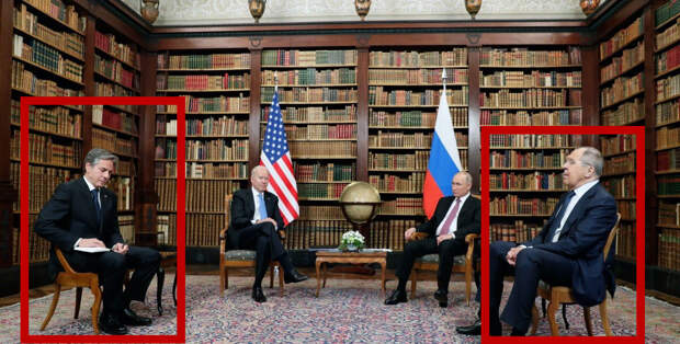 Фото с первой встречи Путина и Байдена