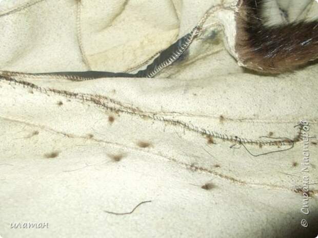 Гардероб Мастер-класс Шитьё Ремонт шубы из натурального меха Клей Мех Нитки Ткань фото 8