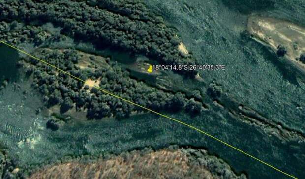 На карте реки Замбези обнаружили огромный упавший диск НЛО (4 фото + видео)