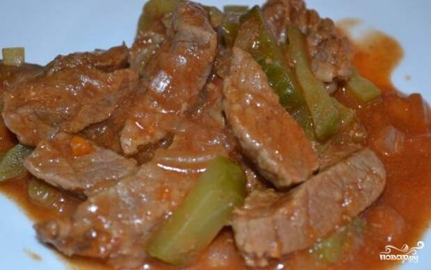 Азу с солеными огурцами