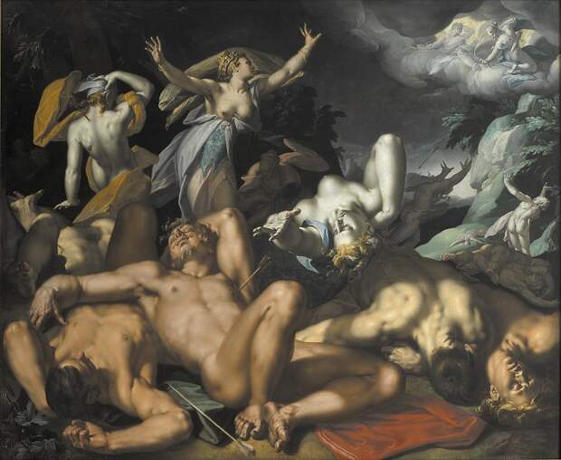 Копенгаген (СМК) Датская национальная галерея - Abraham Bloemaert (1566-1651) - Apollo and Diana Punishing Niobe by Kill