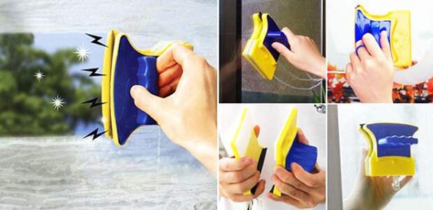 Как промывают окна снаружи и изнутри магнитными щетками