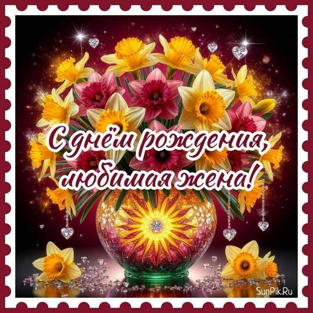 Открытка на день рождения жене от мужа