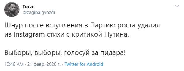 шнуров в партии роста