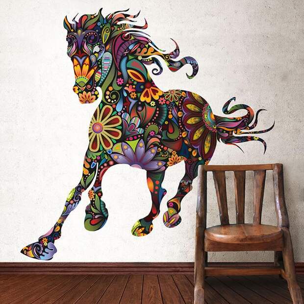 Бегущая разноцветная лошадь