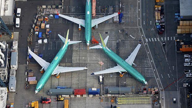 Самолеты Boeing 737 MAX на территории завода Boeing в Рентоне