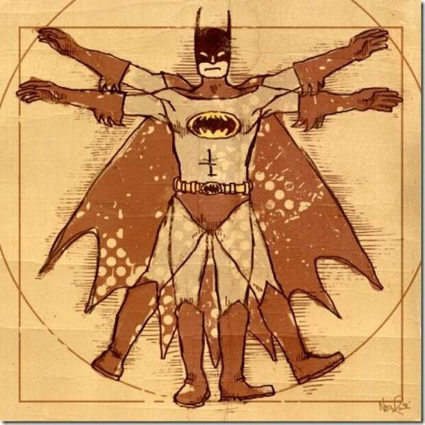 Кстати, комиксисты признавались, что Бэтмена они придумали, разглядывая рисунки Леонардо да Винчи с летательными аппаратами, механическими крыльями 