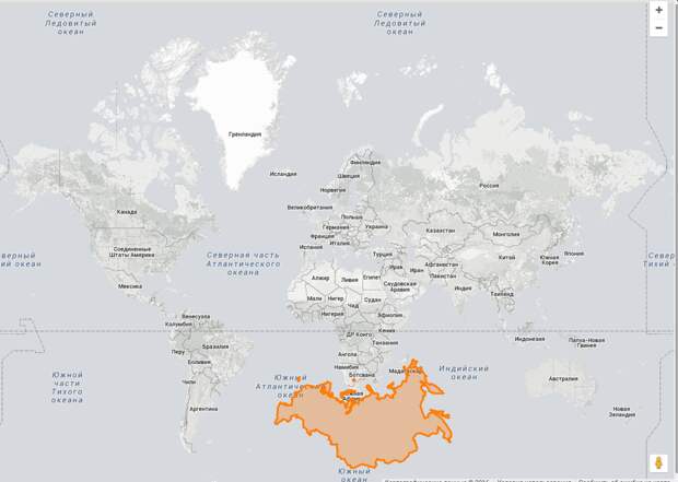 И такие размеры были бы, если бы Россия располагалась южнее Намибии Размеры, картография, карты, проекция, страны