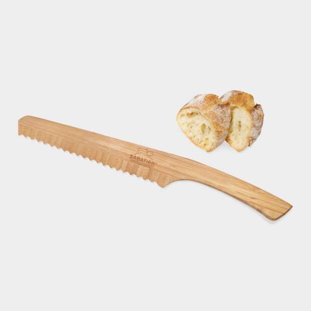 5. Бамбуковый нож, который становится незаменимым, когда нужно разрезать хрустящий хлеб гаджет, кухня