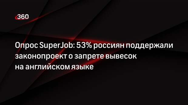 Опрос SuperJob: 53% россиян поддержали законопроект о запрете вывесок на английском языке