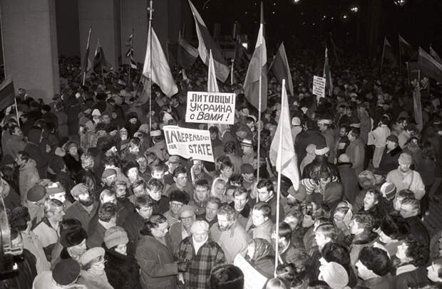 Демонстранты (Вильнюс, Литовская ССР, 1991 г.)