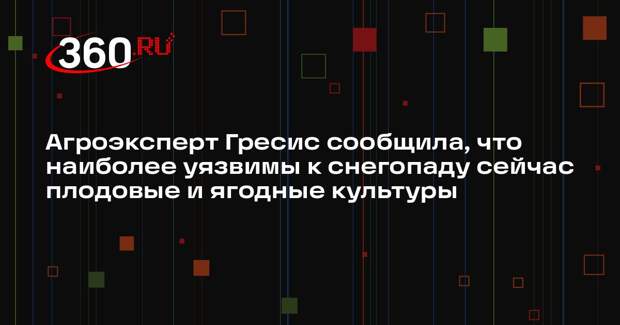 Агроэксперт Гресис сообщила, что наиболее уязвимы к снегопаду сейчас плодовые и ягодные культуры