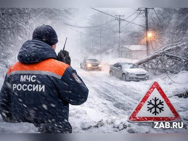 Снежный шторм надвигается на Забайкалье