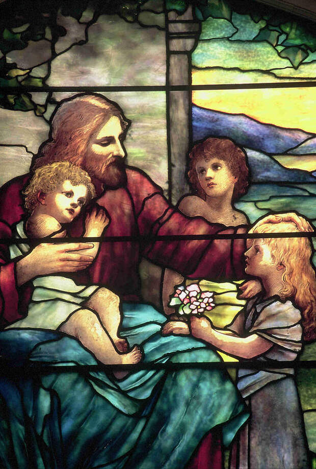 Витраж "Иисус Христос и дети"