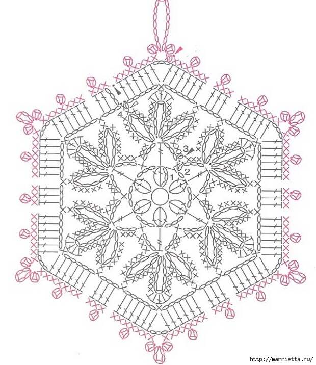Вязание крючком. Прихватка с объемной розой (21) (599x692, 269Kb)