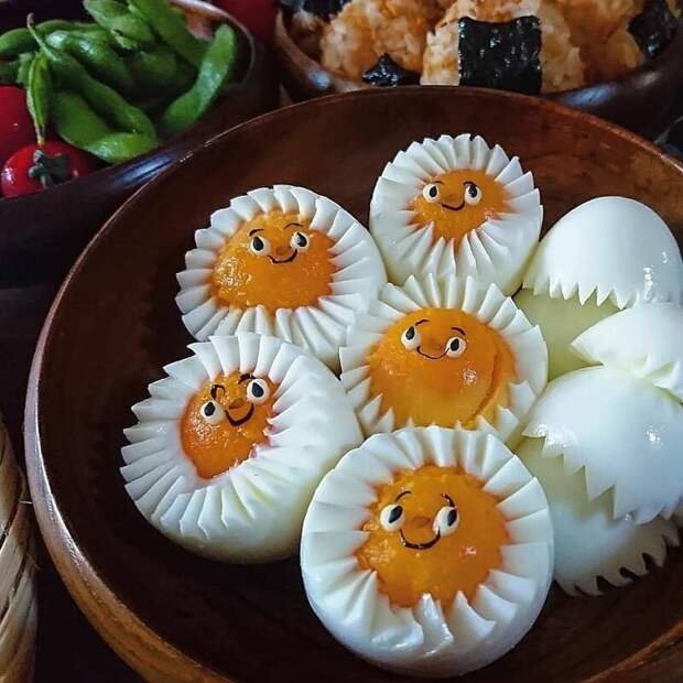 Красивые блюда с сюжетами из яиц от многодетной мамы из Японии