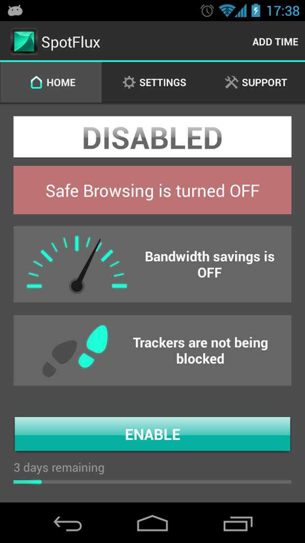 Обзор SpotFlux Free VPN: клиент для Android