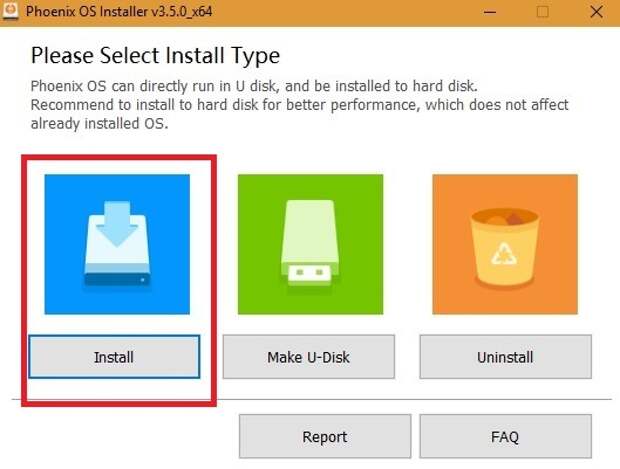 Select Install Type
