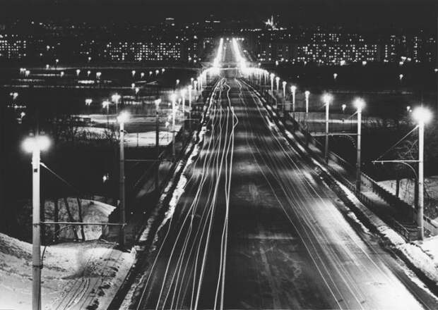 Мост Лужники в Москве. СССР, 1960 год.