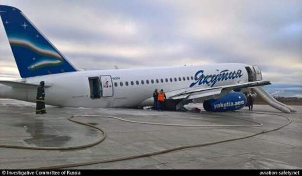 Sukhoi Superjet 100-95B авиакомпании Якутия (Yakutia Airlines), инцидент при посадке рейса R3414