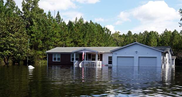 a photo of a flooded house