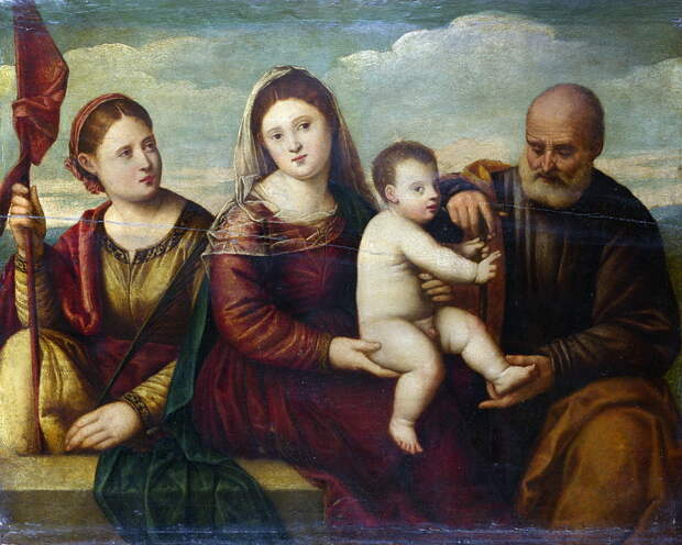 Bernardino Licinio - The Madonna and Child with Saints. Национальная галерея, Часть 1