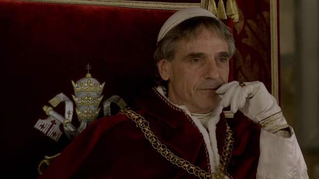 Папа Александр VI в исполнении Джереми Айронса. Сериал *Борджиа*. Папа Александр VI в исполнении Джереми Айронса. Сериал *Борджиа*.