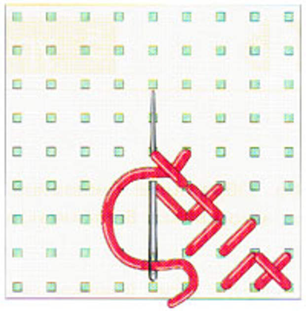 Вышивка крестиком по диагонали. Двойная диагональ справа налево (фото 9)