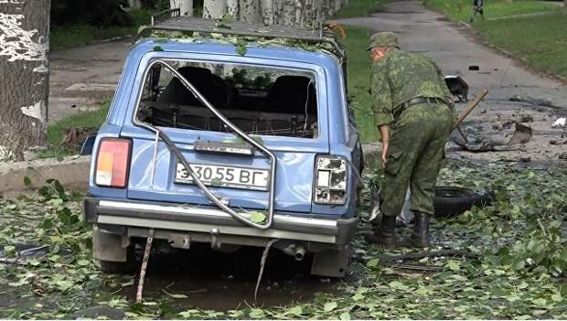 На месте второго взрыва в Луганске. Архивное фото