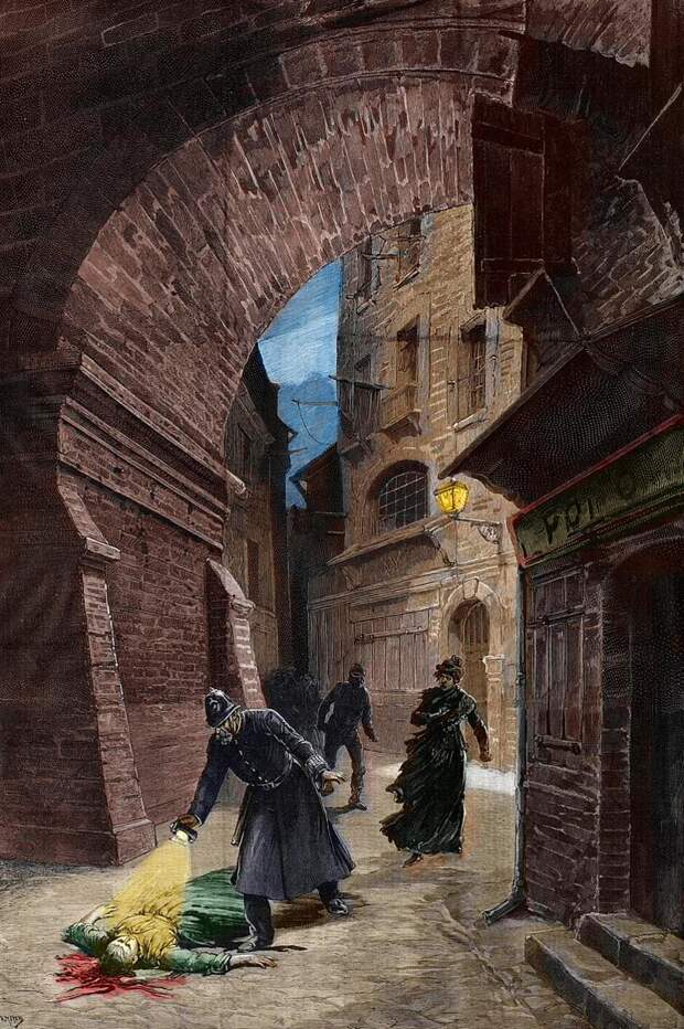Обнаружение второй жертвы. Гравюра с рисунка Г. Мейера, 1891 г Обнаружение второй жертвы. Гравюра с рисунка Г. Мейера, 1891 г