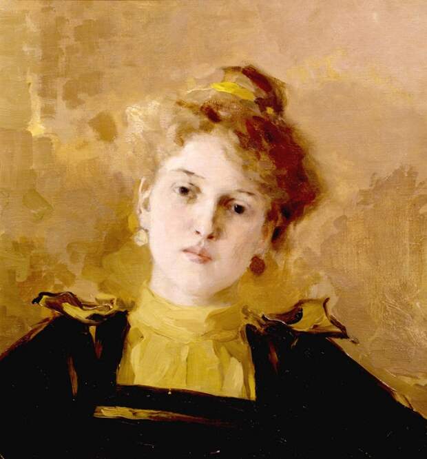 Портрет молодой женщины. (1890 год.) Автор: Осип Эммануилович Браз.