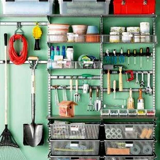 пример организации хранения инструментов в гараже
