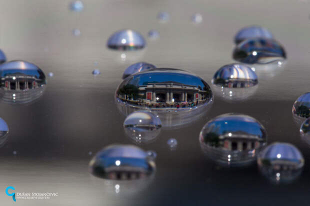фото города в капле воды