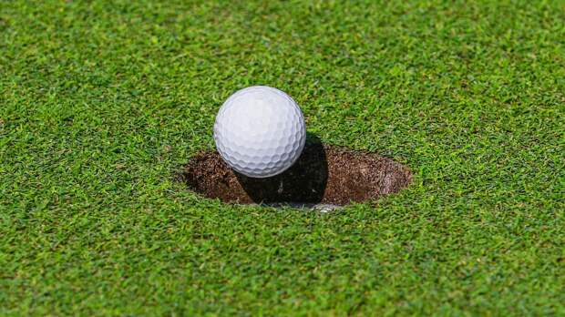 golf ball rolling into a hole