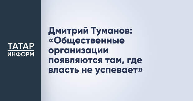 Дмитрий Туманов: «Общественные организации появляются там, где власть не успевает»