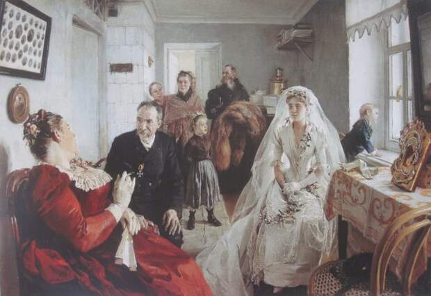 И. М. Прянишников, «В ожидании шафера», 1891 г.