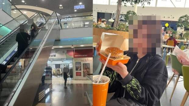 Пострадавшая девочка и эскалатор в ТЦ / Фото: 