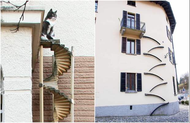 Изысканные формы лестниц становятся украшением фасадов.